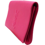 Saint Laurent Calfskin Monogram Large Belle De Jour Clutch Lipstick Fuchsia 
