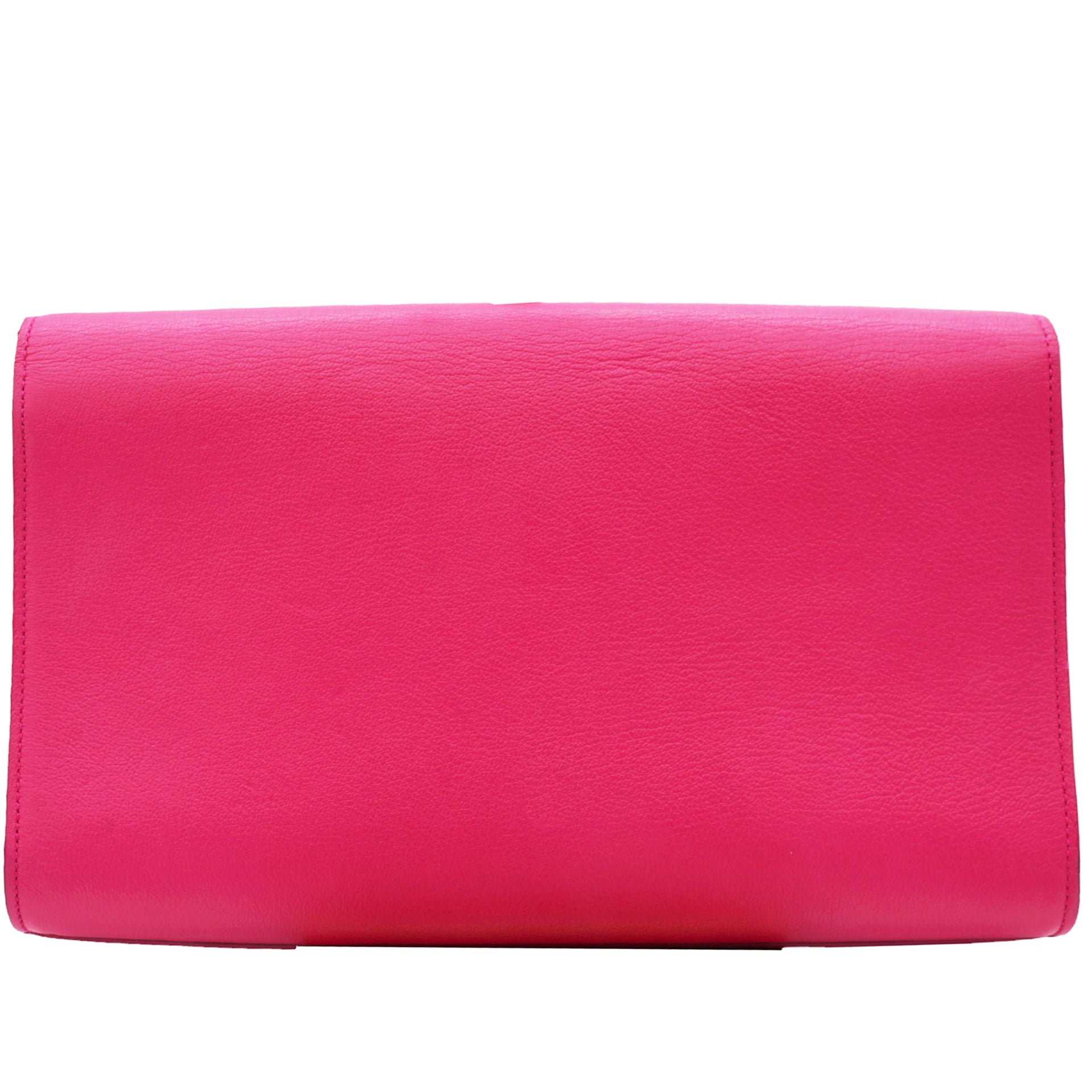 Saint Laurent Calfskin Monogram Large Belle De Jour Clutch Lipstick Fuchsia 