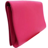 Saint Laurent Calfskin Monogram Large Belle De Jour Clutch Lipstick Fuchsia 