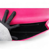 Saint Laurent Calfskin Monogram Large Belle De Jour Clutch Lipstick Fuchsia 