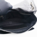 Saint Laurent Crinkled Calfskin Matelasse Monogram Medium Niki Chain Satchel Black 