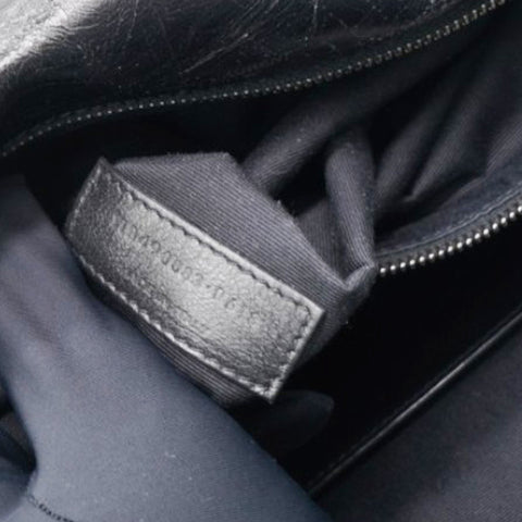 Saint Laurent Crinkled Calfskin Matelasse Monogram Medium Niki Chain Satchel Black 