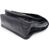 Saint Laurent Crinkled Calfskin Matelasse Monogram Medium Niki Chain Satchel Black 