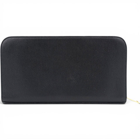Saint Laurent Grain De Poudre Classic Zip Around Travel Wallet Black 