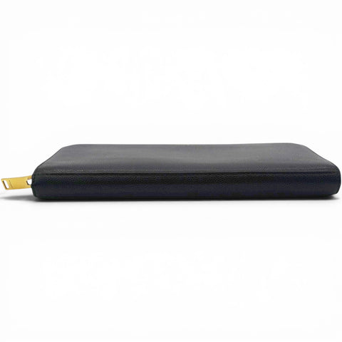 Saint Laurent Grain De Poudre Classic Zip Around Travel Wallet Black 