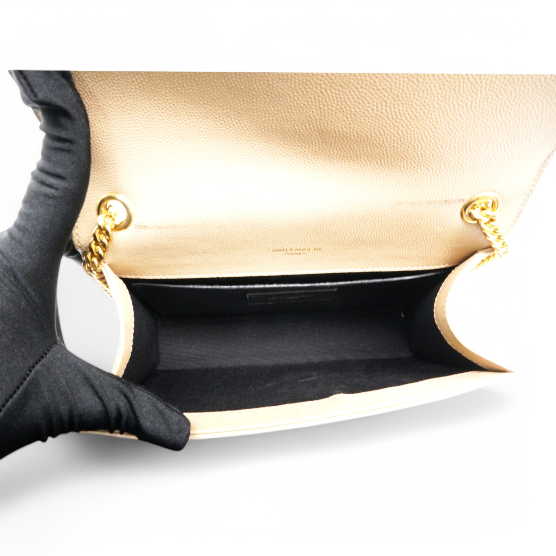  Saint Laurent Grain De Poudre Monogram Kate Satchel Nude Powder 