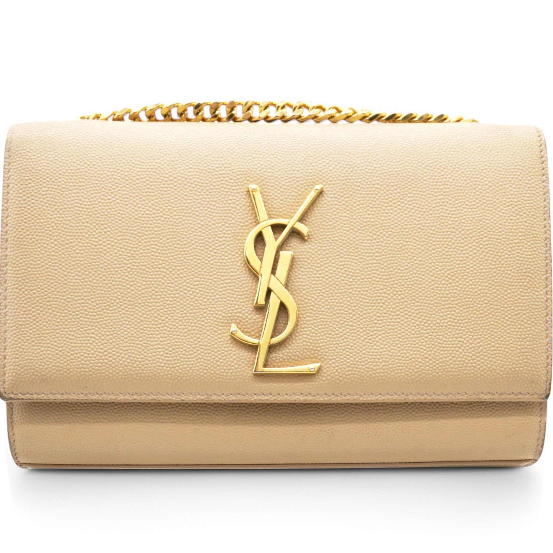  Saint Laurent Grain De Poudre Monogram Kate Satchel Nude Powder 