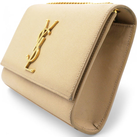  Saint Laurent Grain De Poudre Monogram Kate Satchel Nude Powder 