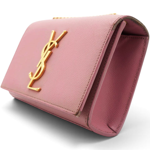 Saint Laurent Grain De Poudre Small Monogram Kate Satchel Old Rose 