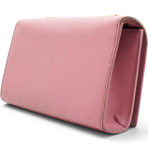 Saint Laurent Grain De Poudre Small Monogram Kate Satchel Old Rose 