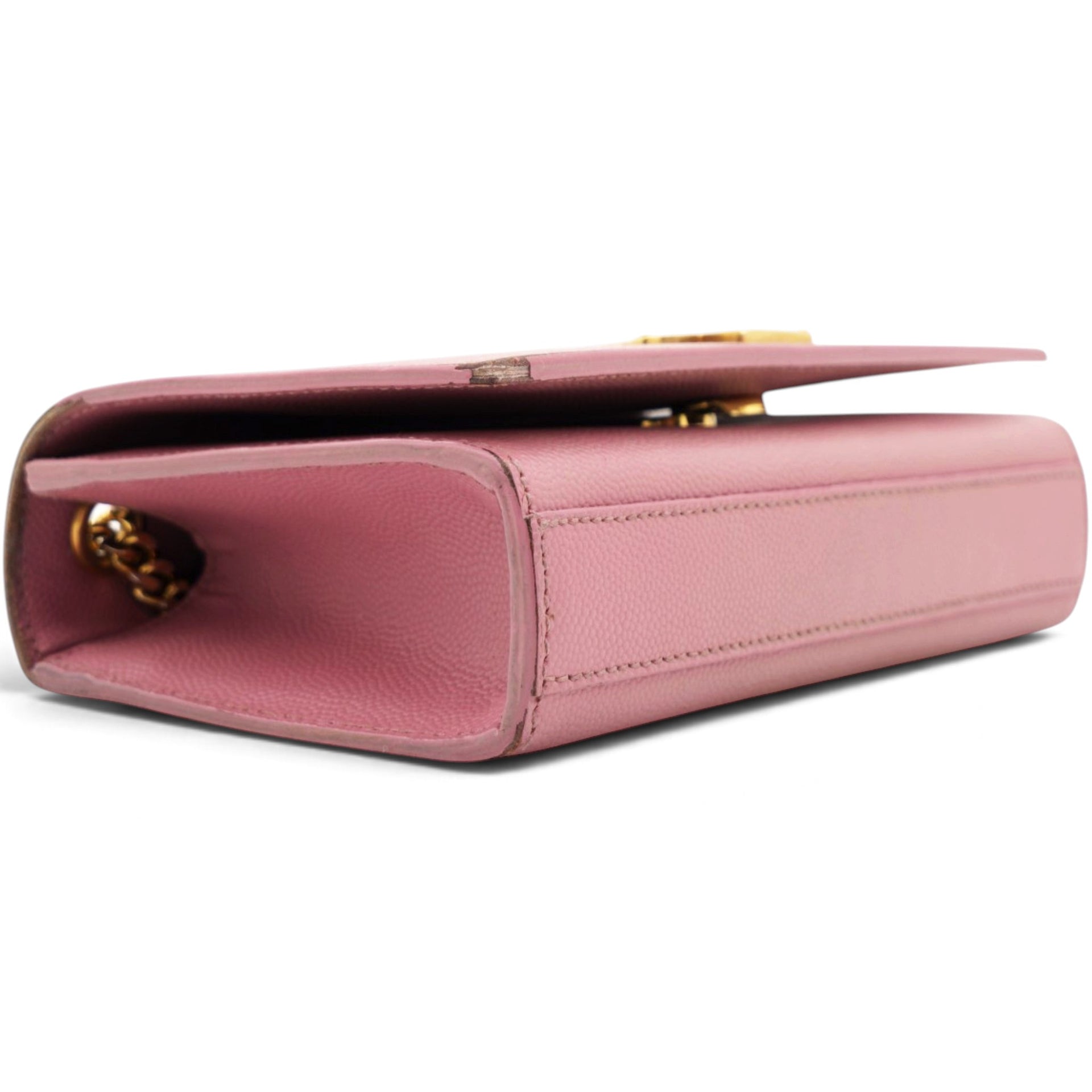 Saint Laurent Grain De Poudre Small Monogram Kate Satchel Old Rose 