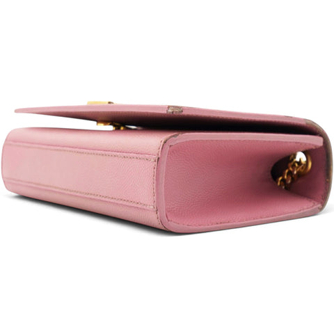 Saint Laurent Grain De Poudre Small Monogram Kate Satchel Old Rose 