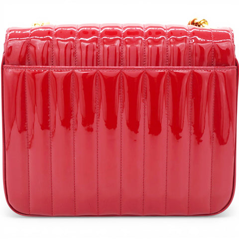 Saint Laurent Lambskin Matelasse Monogram Vicky Chain Bag Rouge Eros 