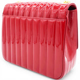 Saint Laurent Lambskin Matelasse Monogram Vicky Chain Bag Rouge Eros 