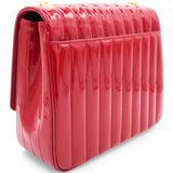 Saint Laurent Lambskin Matelasse Monogram Vicky Chain Bag Rouge Eros 