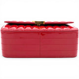 Saint Laurent Lambskin Matelasse Monogram Vicky Chain Bag Rouge Eros 