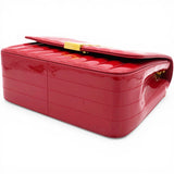 Saint Laurent Lambskin Matelasse Monogram Vicky Chain Bag Rouge Eros 