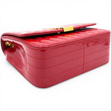 Saint Laurent Lambskin Matelasse Monogram Vicky Chain Bag Rouge Eros 