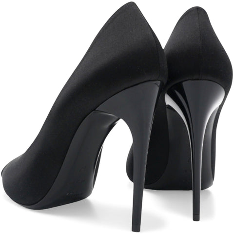 Saint Laurent Satin Crystal Martinique 110 Pump Black Size37  