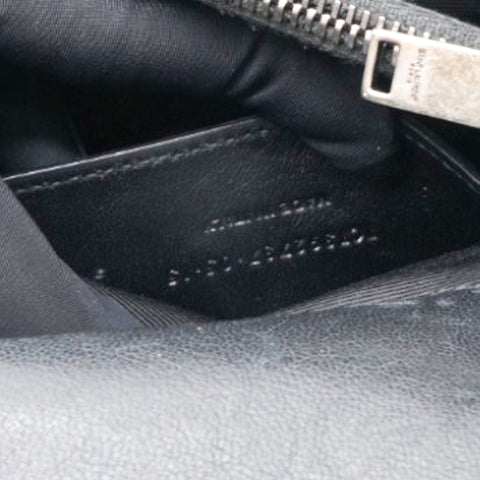 Saint Laurent Sheepskin Matelasse Chevron Monogram College Bag Black 