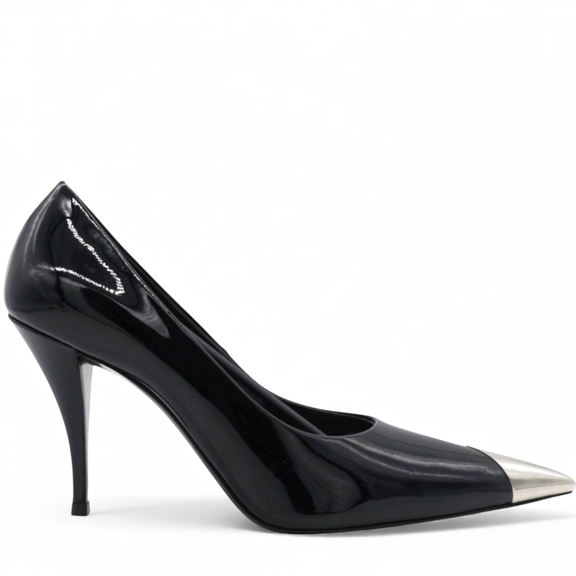 Saint Laurent Vernice Patent Maike Dream 90 Pumps Black Size37.5 