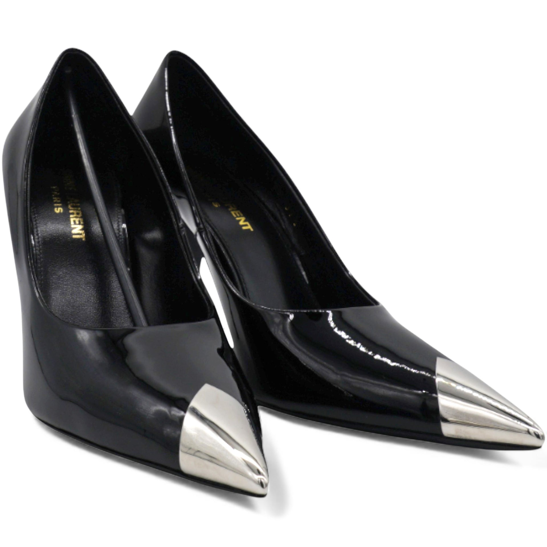 Saint Laurent Vernice Patent Maike Dream 90 Pumps Black Size37.5 