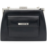 Saint Laurent Vintage Black Leather Frame Bag 