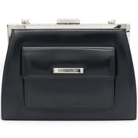 Saint Laurent Vintage Black Leather Frame Bag 