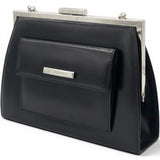 Saint Laurent Vintage Black Leather Frame Bag 