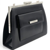 Saint Laurent Vintage Black Leather Frame Bag 
