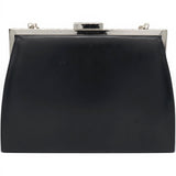 Saint Laurent Vintage Black Leather Frame Bag 