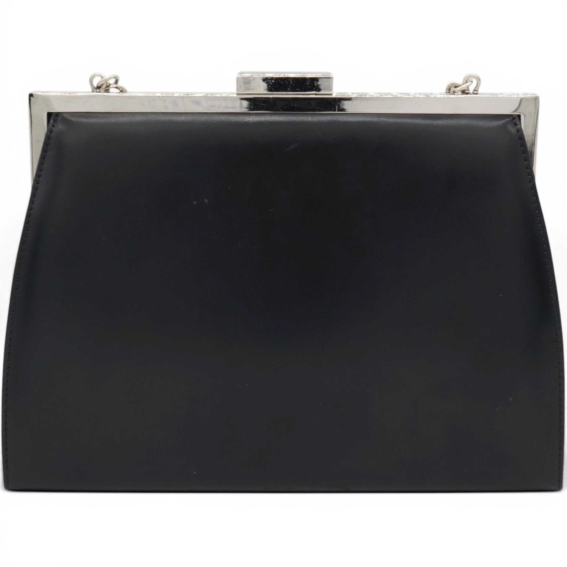 Saint Laurent Vintage Black Leather Frame Bag 