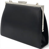 Saint Laurent Vintage Black Leather Frame Bag 
