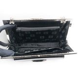 Saint Laurent Vintage Black Leather Frame Bag 