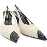Saint Laurent White Vesper Slingback Pump Heels Size37 