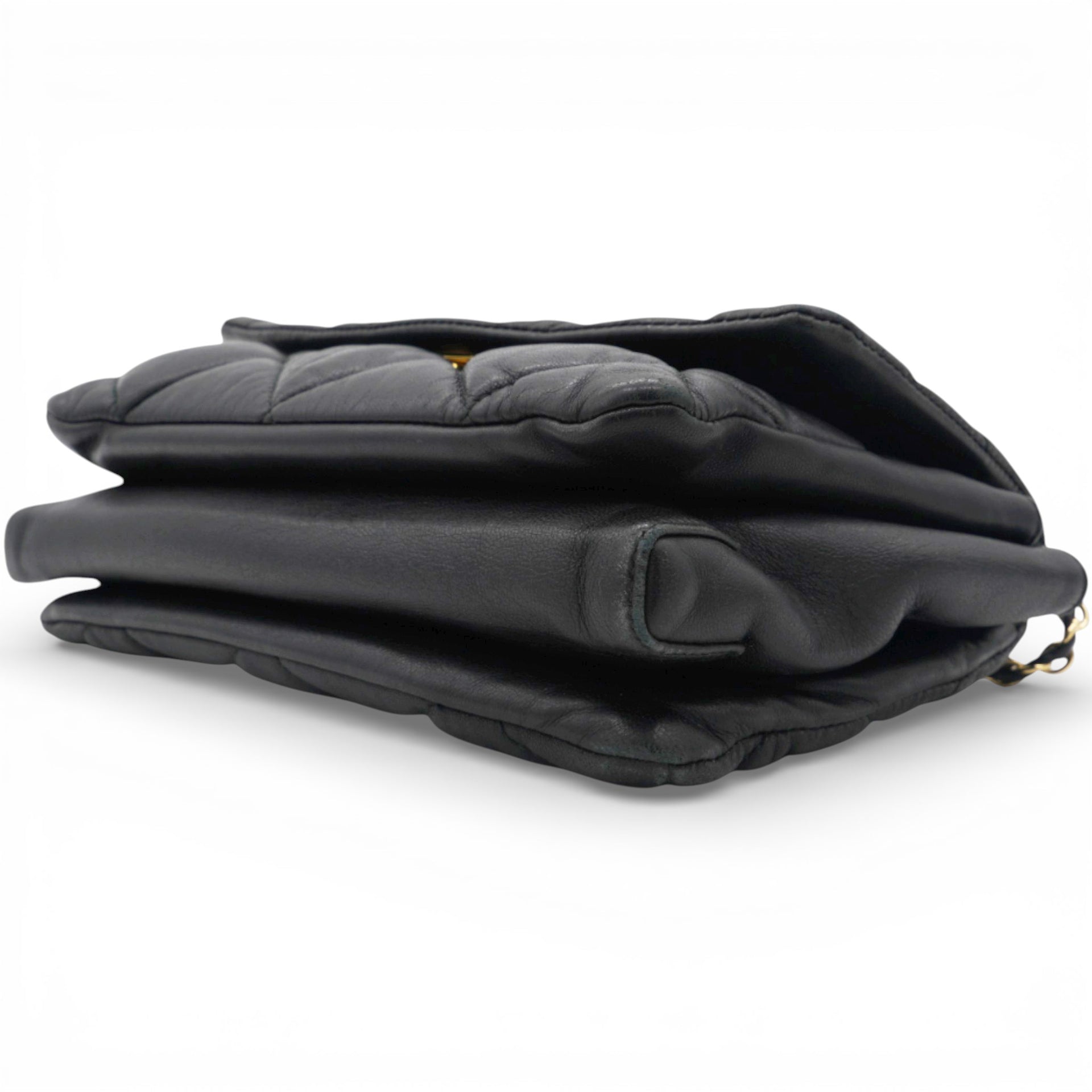 Salvatore Ferragamo Black Quilted Leather Vara Bow Shoulder Bag