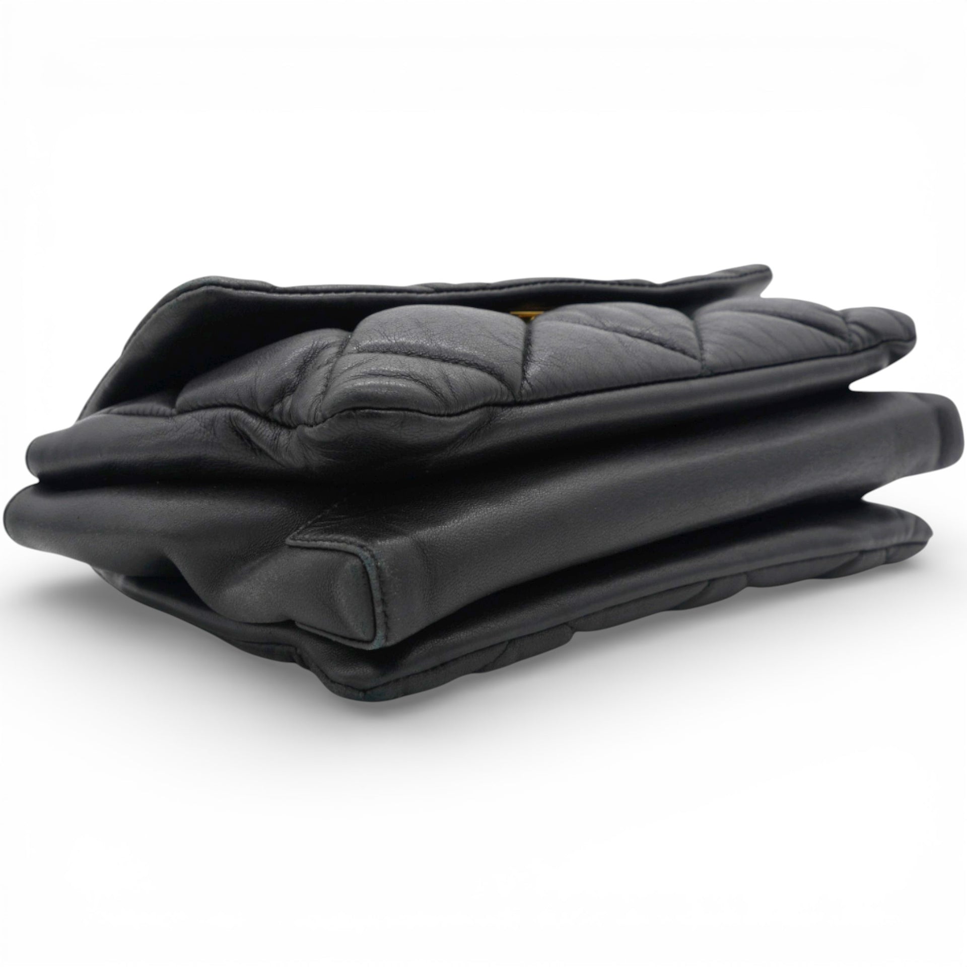 Salvatore Ferragamo Black Quilted Leather Vara Bow Shoulder Bag