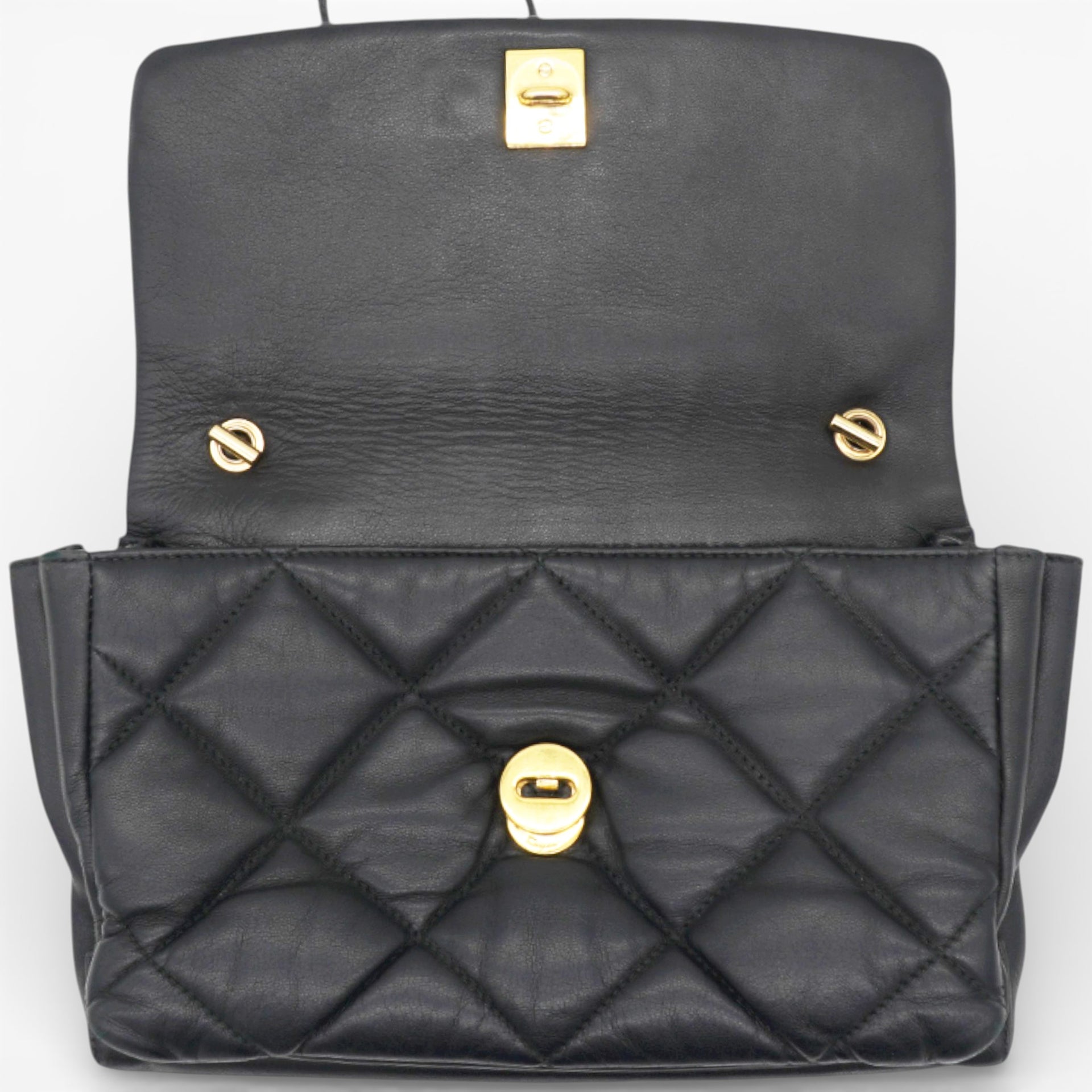 Salvatore Ferragamo Black Quilted Leather Vara Bow Shoulder Bag