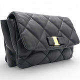Salvatore Ferragamo Black Quilted Leather Vara Bow Shoulder Bag