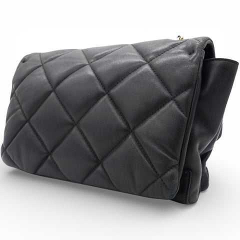 Salvatore Ferragamo Black Quilted Leather Vara Bow Shoulder Bag