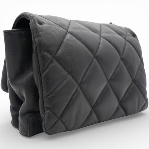 Salvatore Ferragamo Black Quilted Leather Vara Bow Shoulder Bag