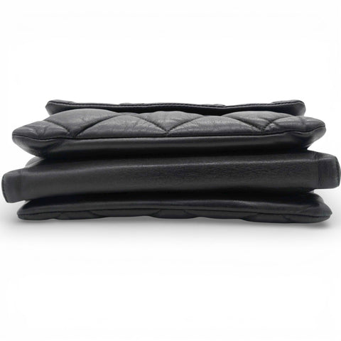 Salvatore Ferragamo Black Quilted Leather Vara Bow Shoulder Bag