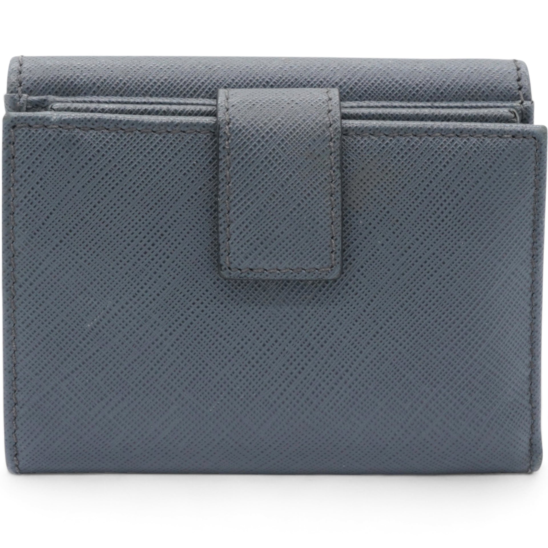 Salvatore Ferragamo Blue Leather Vara Bow Compact Wallet 