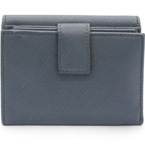 Salvatore Ferragamo Blue Leather Vara Bow Compact Wallet 