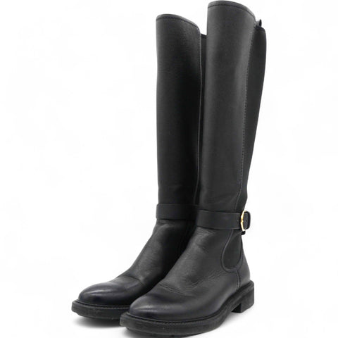 Salvatore Ferragamo Furseo Leather Boots In Black Size36/5 
