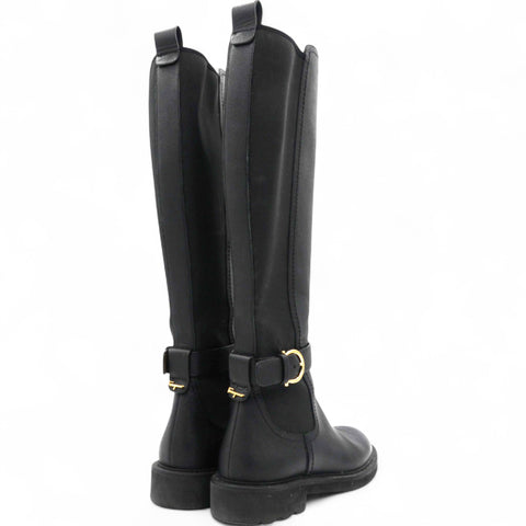 Salvatore Ferragamo Furseo Leather Boots In Black Size36/5 
