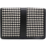 Salvatore Ferragamo Houndstooth Wool Blend Wristlet Clutch 