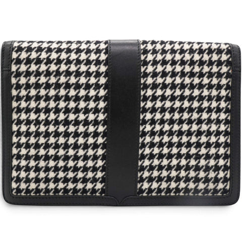 Salvatore Ferragamo Houndstooth Wool Blend Wristlet Clutch 