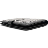 Salvatore Ferragamo Houndstooth Wool Blend Wristlet Clutch 