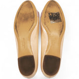 Salvatore Ferragamo Varina Bow Ballet in Nude Patent Leather Brown Flesh Size 8.5/39.5 